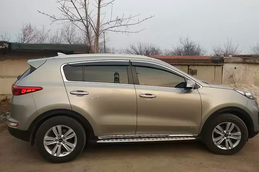 Window deflectors with chrome trim (4 pcs, HIC) for Kia Sportage 2015-2021 - image 2