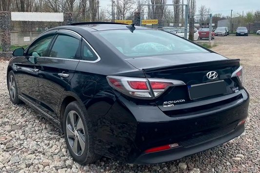 Window deflectors with chrome trim (4 pcs, HIC) for Hyundai Sonata LF 2014-2019 - image 2
