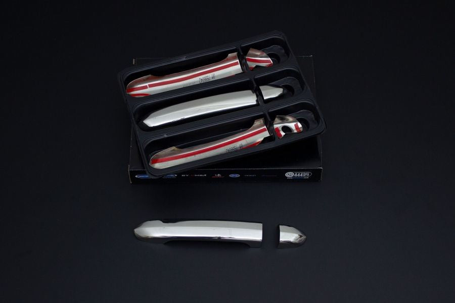 Chrome Door Handle Covers (1 with keyhole, 4 pcs, stainless steel) for Man TGE 2017- - image 3