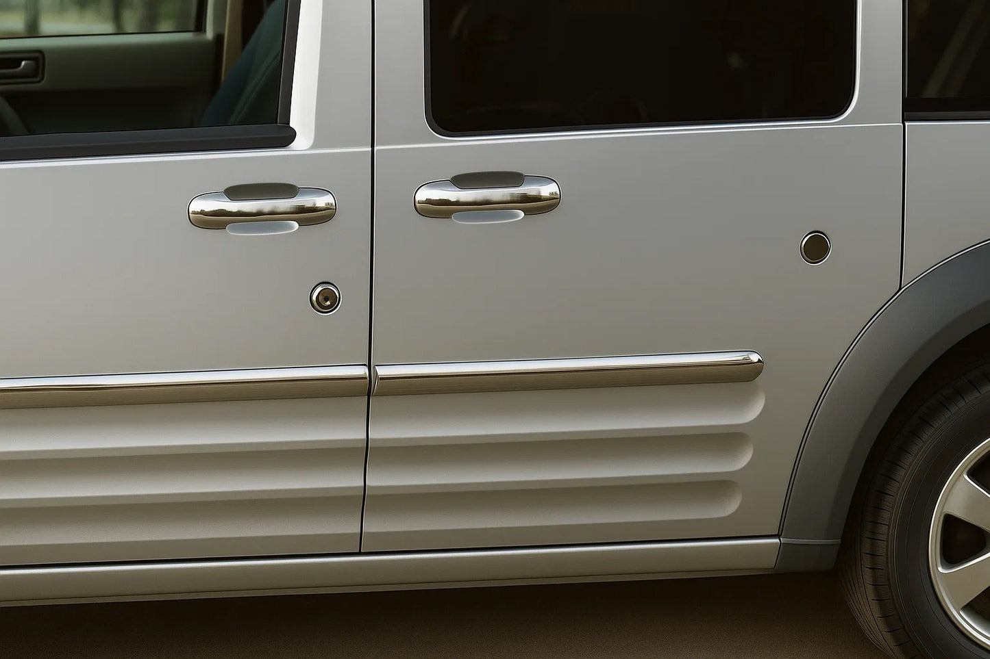 Lock covers (5 pcs, stainless steel) for Ford Connect 2010-2013 - image 1