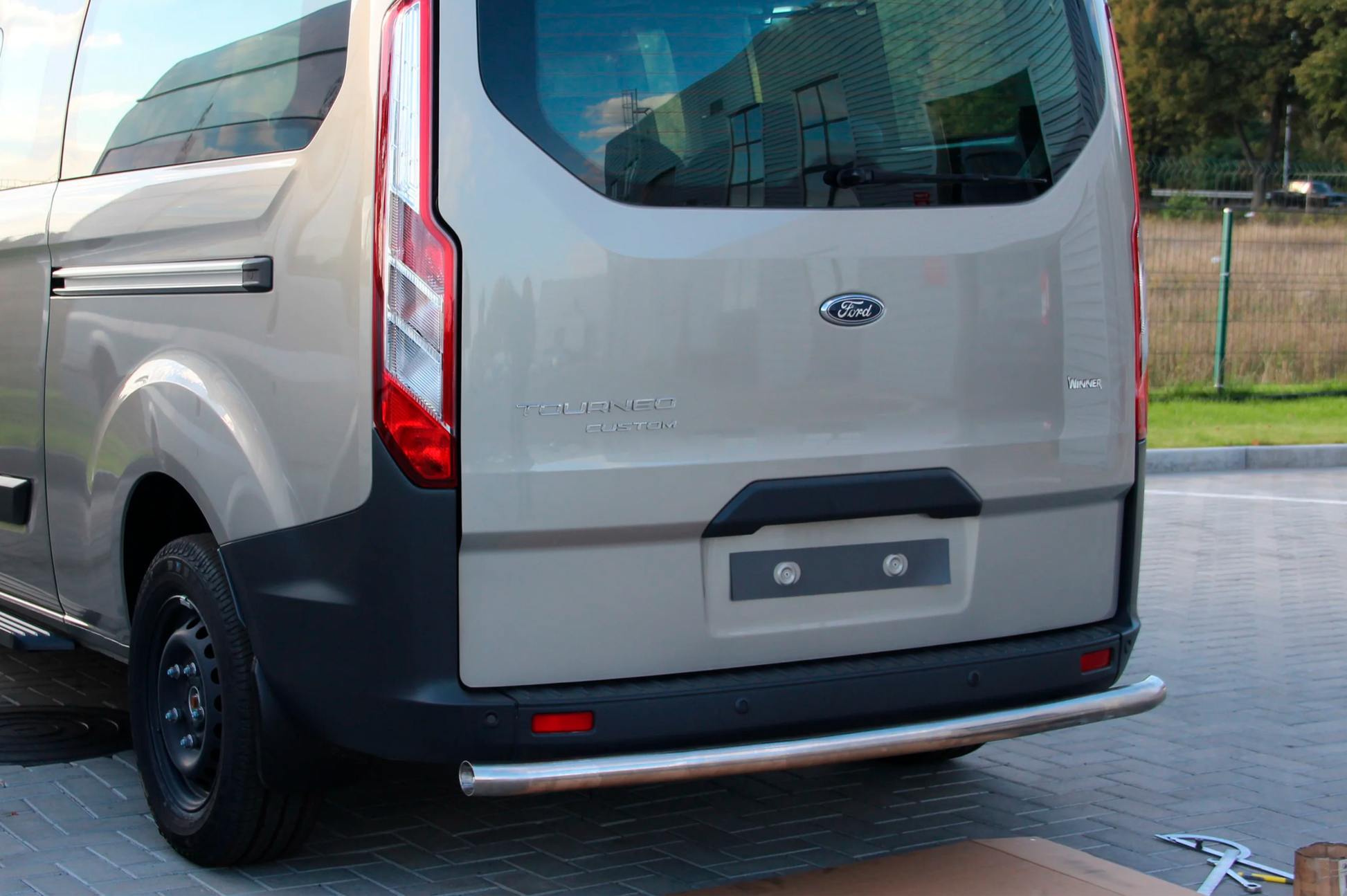 Rear Bar AK002 (Stainless Steel) for Ford Custom 2013-2022 - image 1