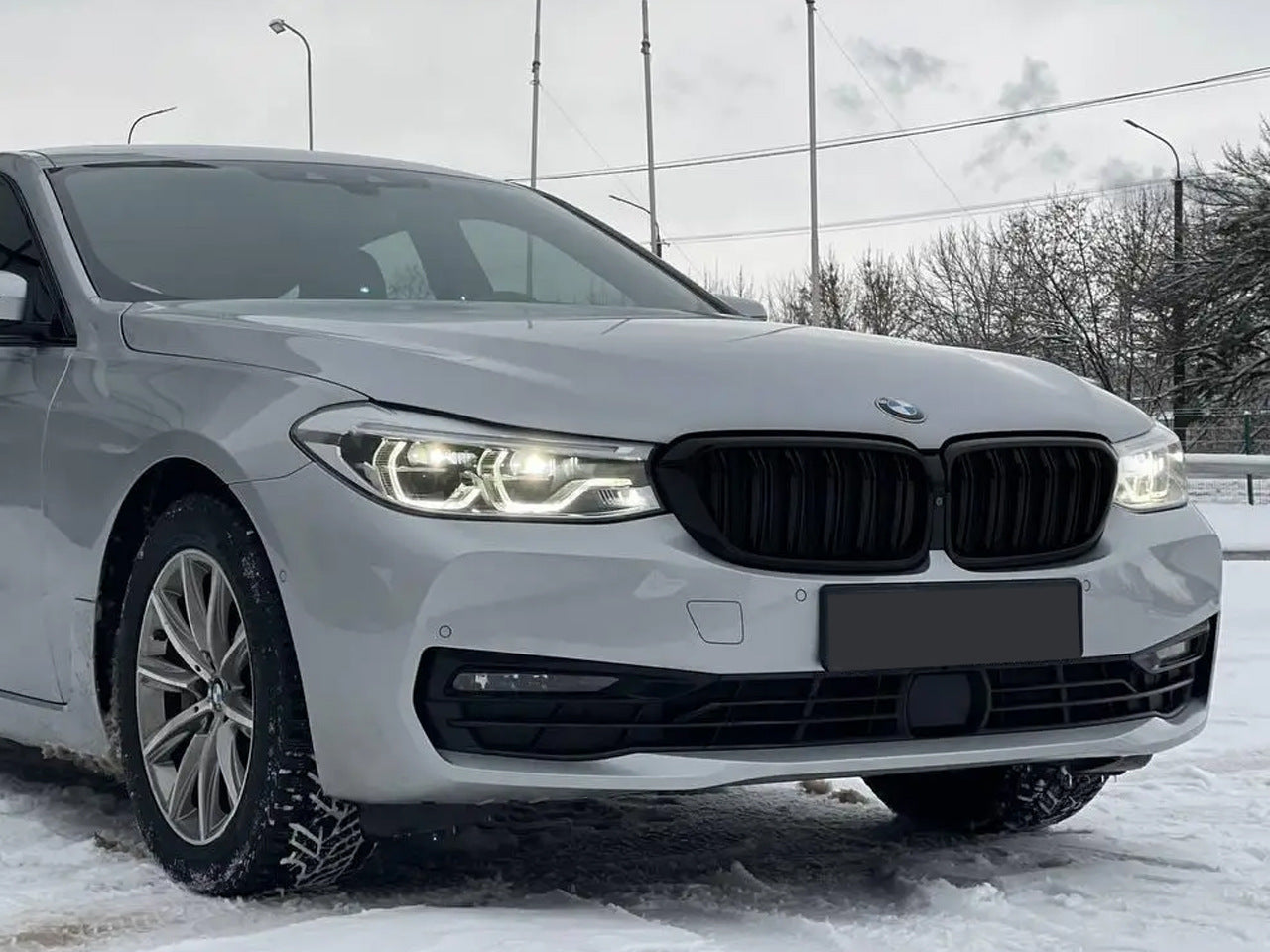 Kidney Grilles M-Look (2017-2020, Matte Black) for BMW 6 Series G32 2017- - image 1