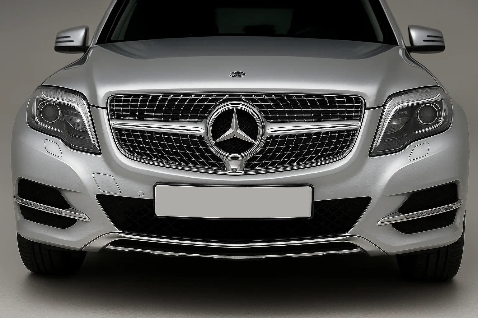 Front Grille Diamond Silver (2013-2015) for Mercedes GLK сlass X204 2008-2015 - image 1