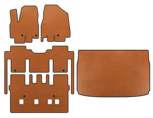 EVA Floor Mats (full interior, 8-seater, Orange) for Kia Sedona 2014-2020 - image 1