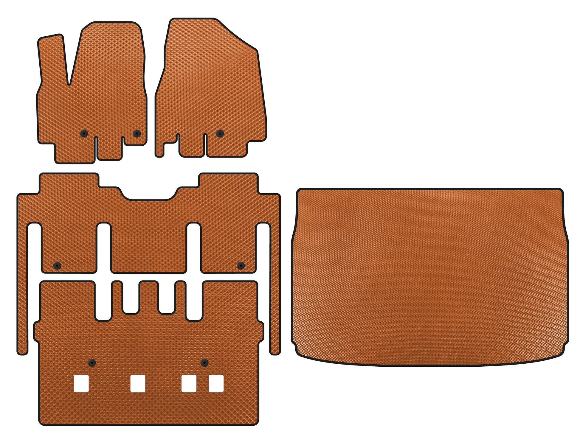 EVA floor mats (full interior, 8-seater, Orange) for Kia Sedona 2014-2020 - image 1