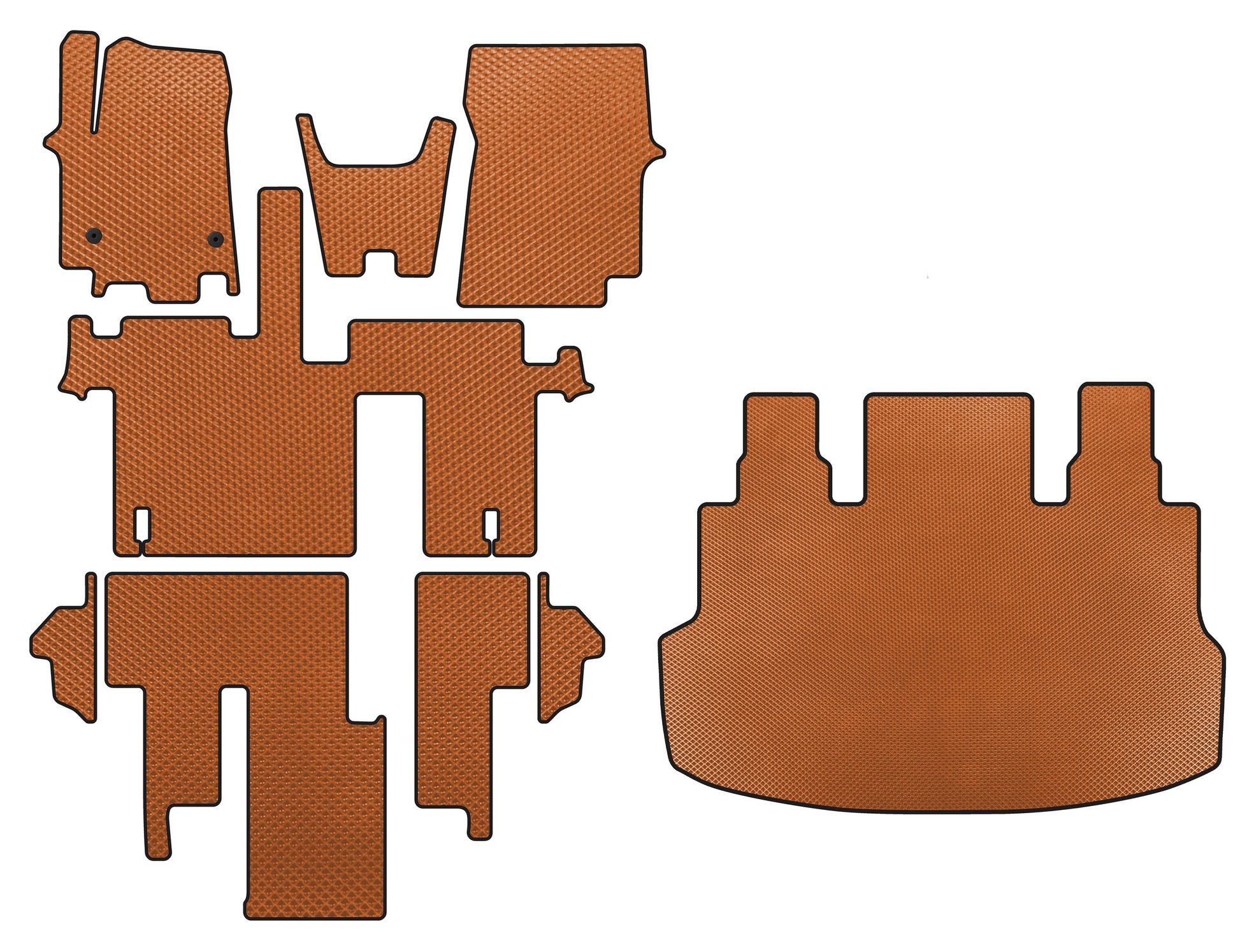 EVA Floor Mats (full interior, 1+1, 5/9-seater, Orange) for Hyundai Staria 2021- - image 1