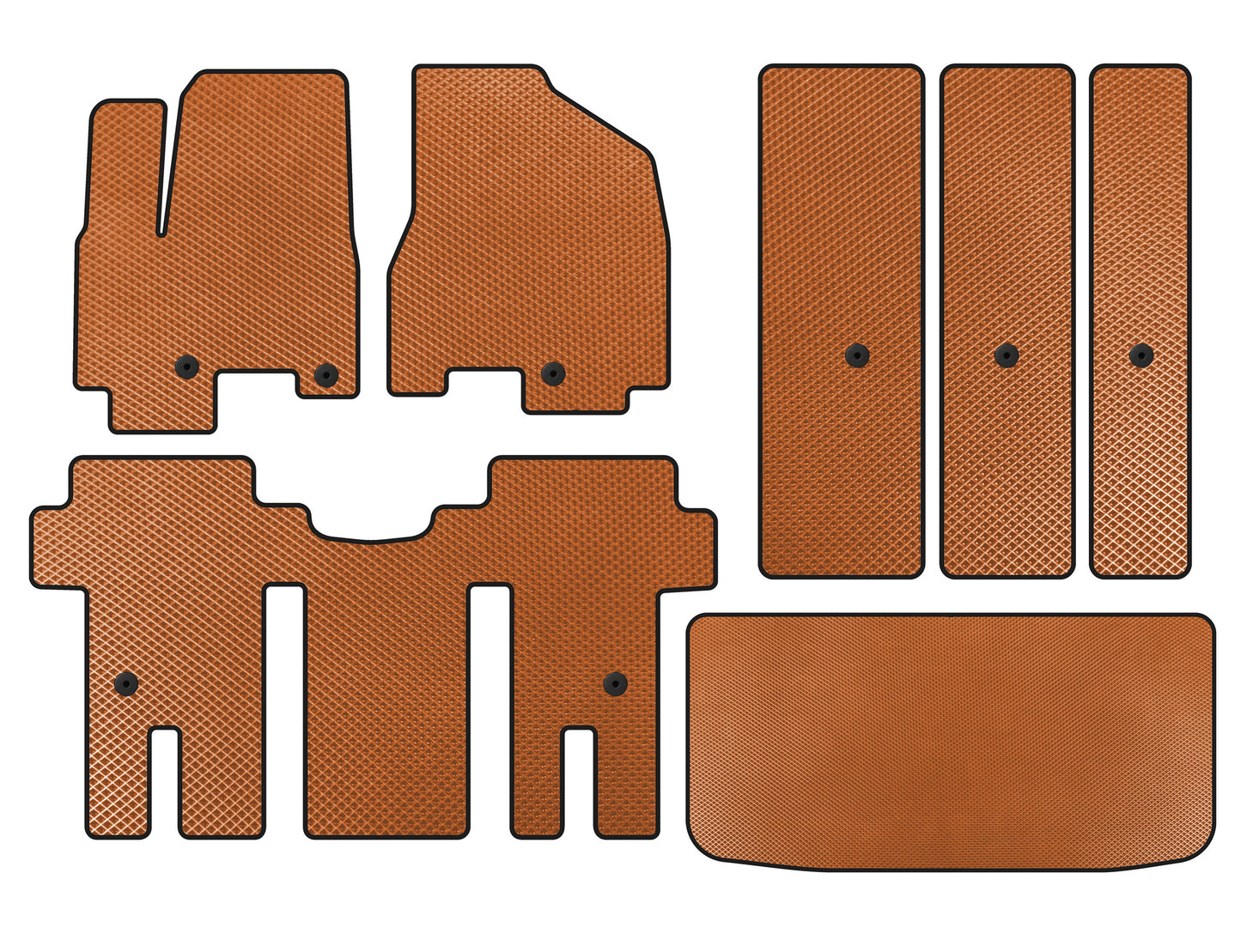 EVA floor mats (full interior, Orange) for Kia Carnival 2014-2020 - image 1