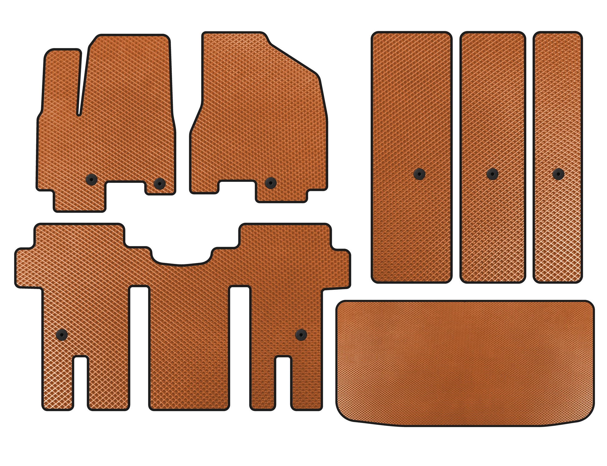 EVA floor mats (full interior, Orange) for Kia Carnival 2014-2020 - image 1