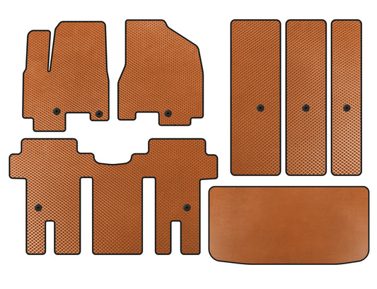EVA floor mats (full interior, Orange) for Kia Carnival 2014-2020 - image 1