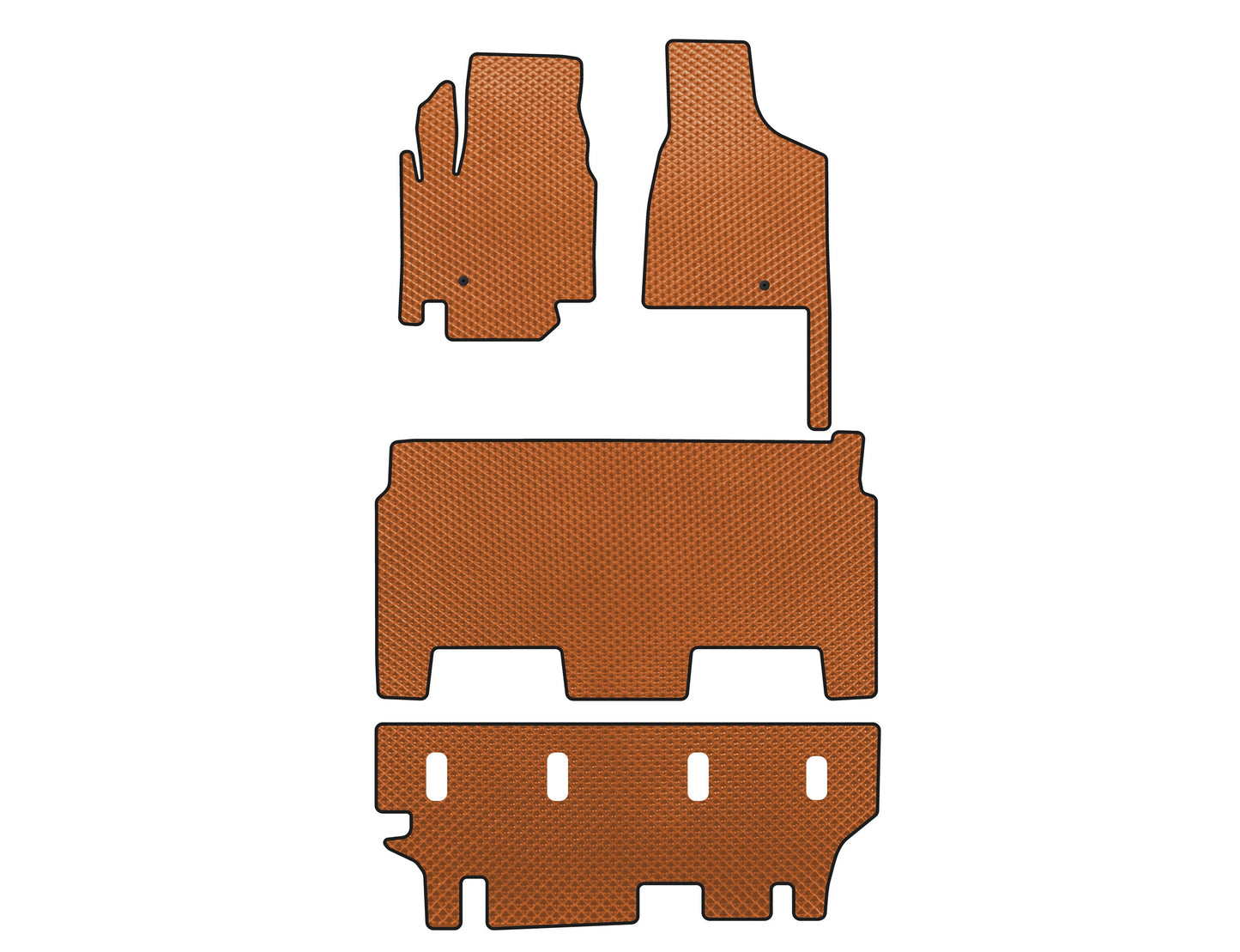 EVA Floor Mats (2008-2020, 3 Rows, 8-Seater/Trim SXT, Orange) for Dodge Grand Caravan V 2008-2020 - image 1