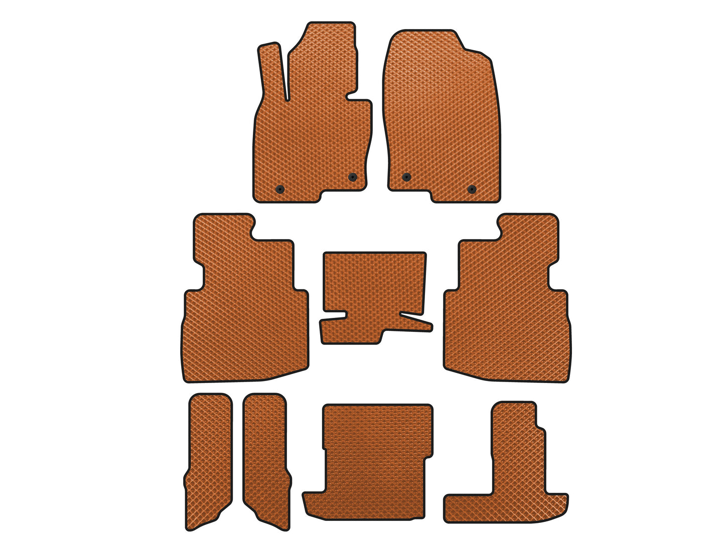 EVA Floor Mats (3 Rows, 7-Seater, Orange) for Mazda CX-9 2017- - image 1