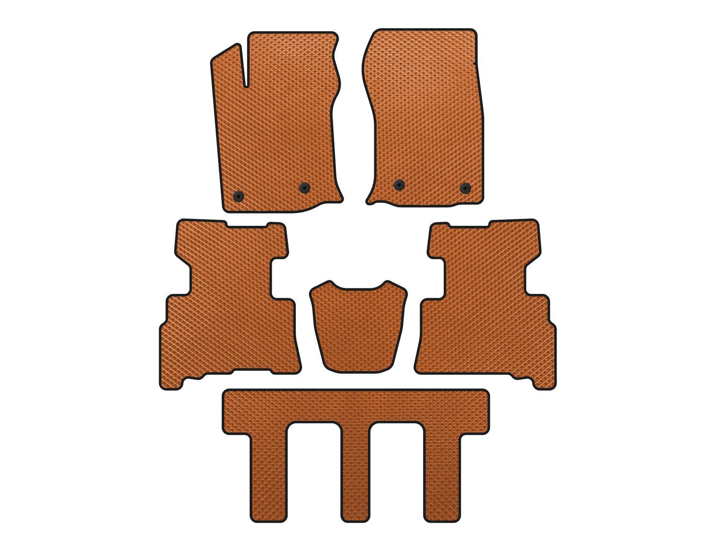 EVA Floor Mats (3 Rows, 2014-2024, 7-Seater, Orange) for Toyota 4Runner 2009-2024 - image 1