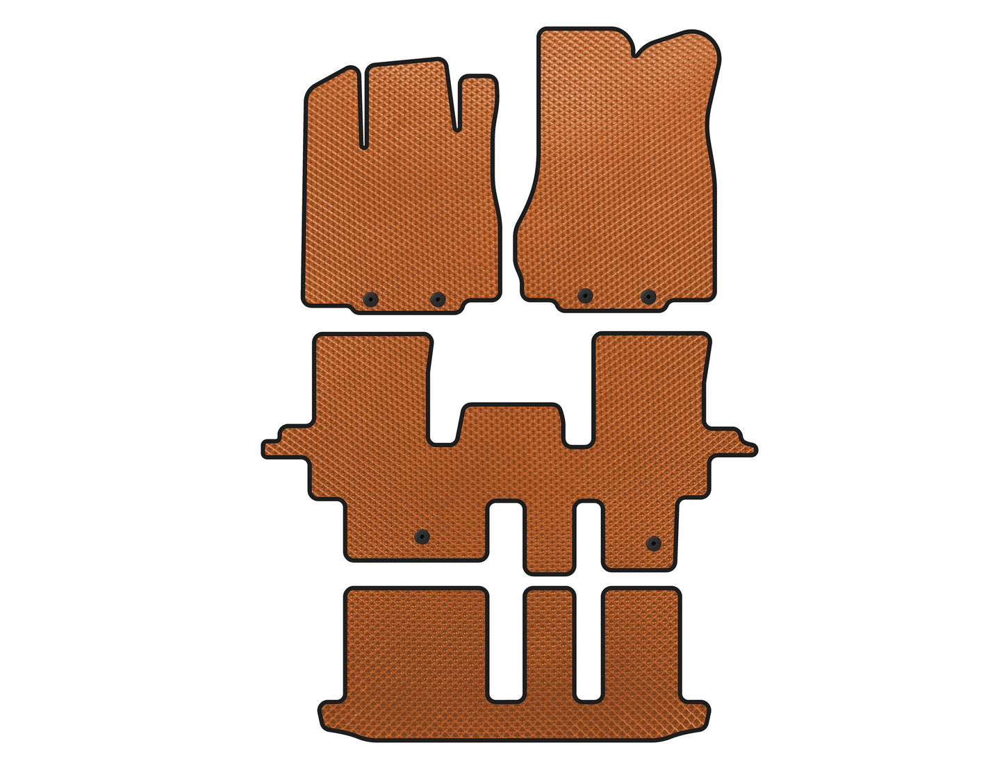 EVA Floor Mats (3 Rows, Orange) for Infiniti QX60 2016-2021 - image 1
