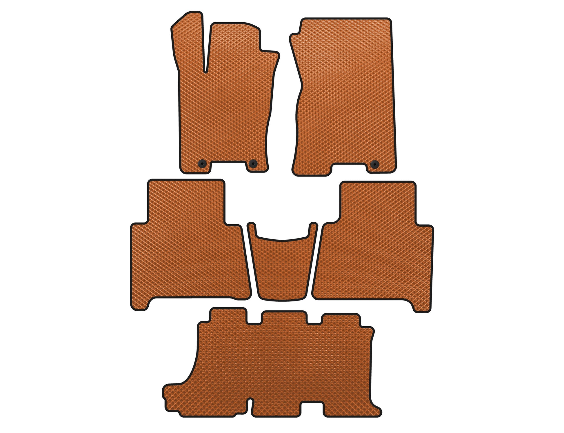 EVA Floor Mats (3 Rows, Orange) for Kia Mohave 2008-2016 - image 1