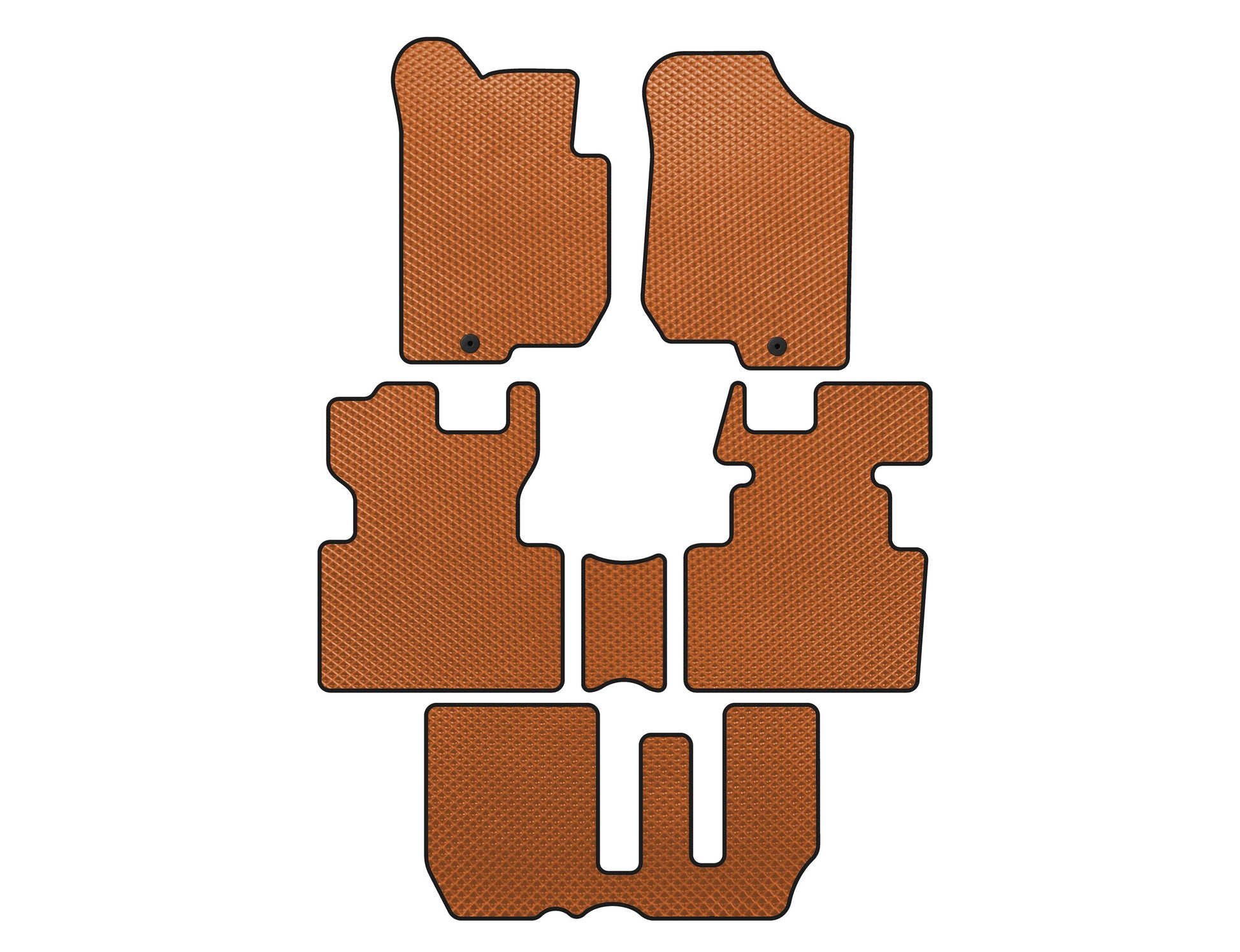 EVA Floor Mats (2006-2012, 3 Rows, 7-Seater, Orange) for Kia Carens 1999-2012 - image 1