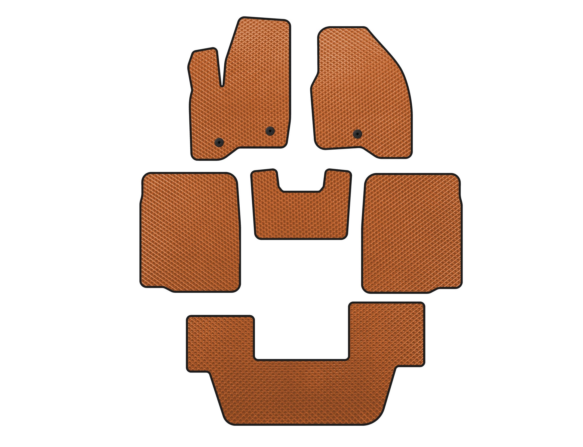 EVA Floor Mats (3 Rows, 2011-2015, Orange) for Ford Explorer 2011-2019 - image 1