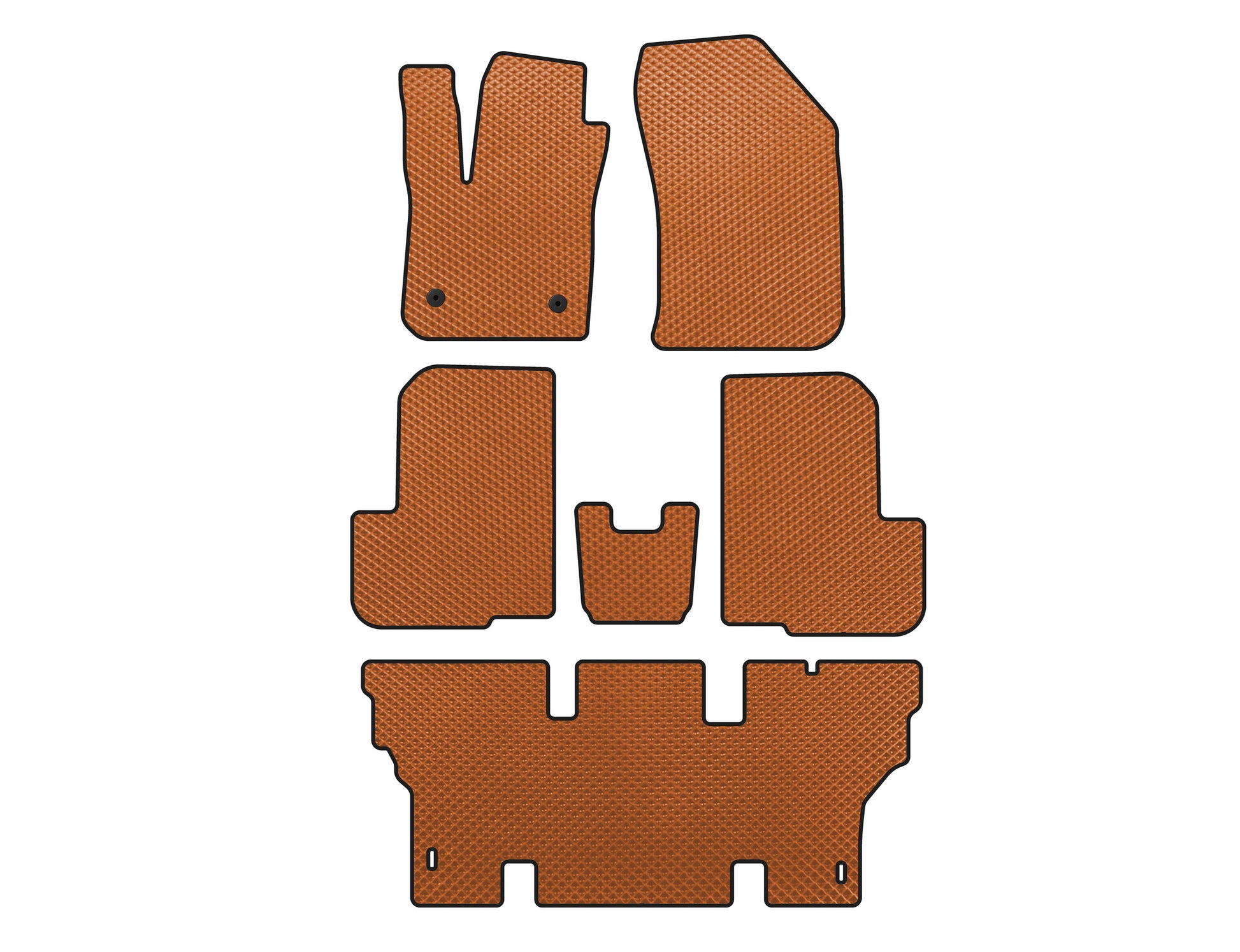 EVA Floor Mats (3 Rows, 7-Seater, Orange) for Dacia Lodgy 2012-2022 - image 1
