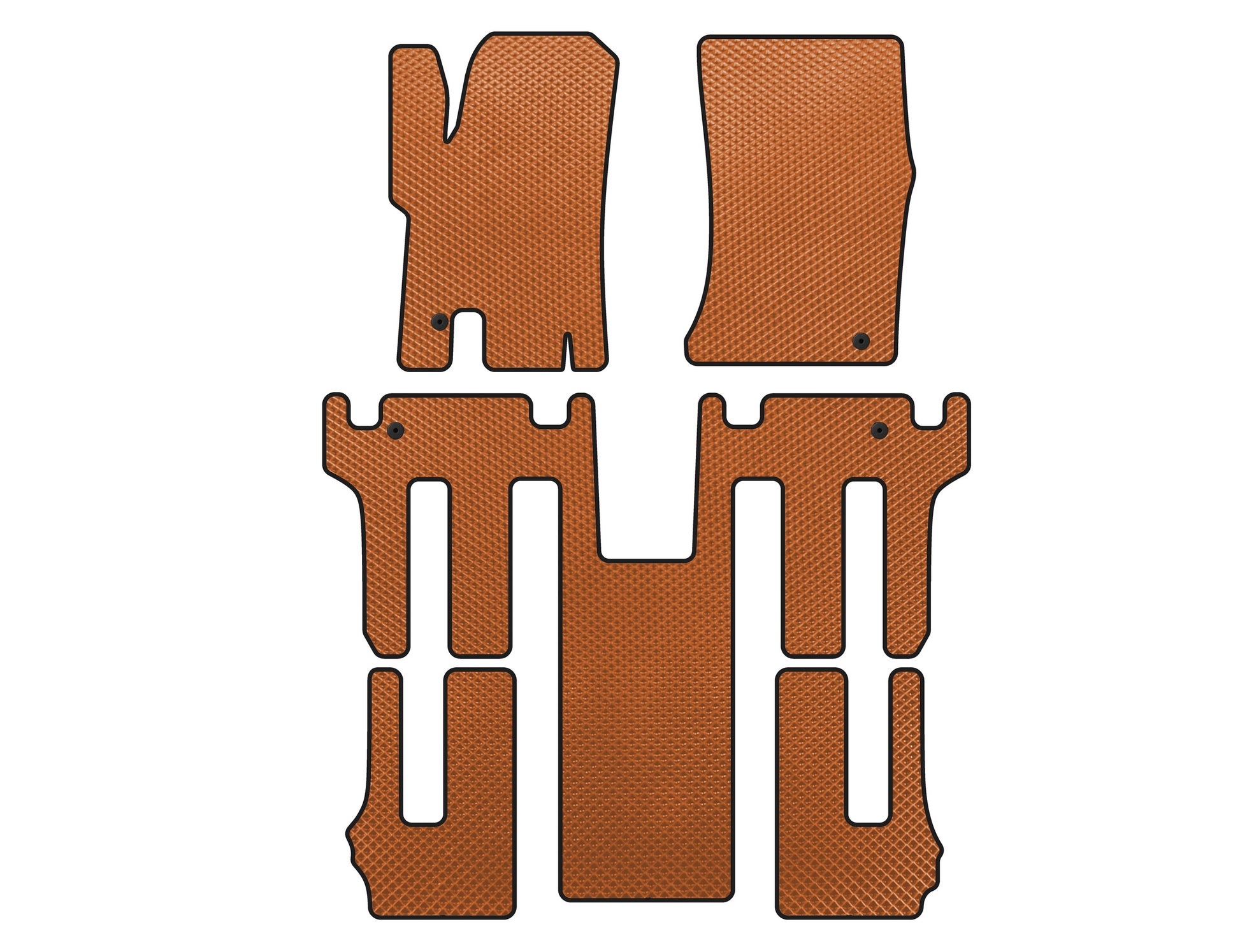 EVA Floor Mats (3 Rows, Orange) for Ssang Yong Rodius - image 1