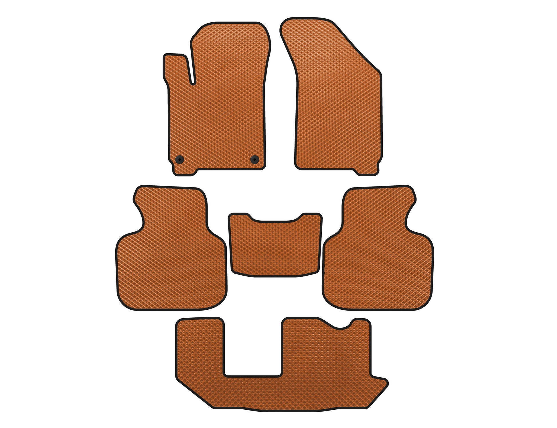 EVA Floor Mats (2011-2020, 3 Rows, 7-Seater, Orange) for Dodge Journey 2008-2020 - image 1