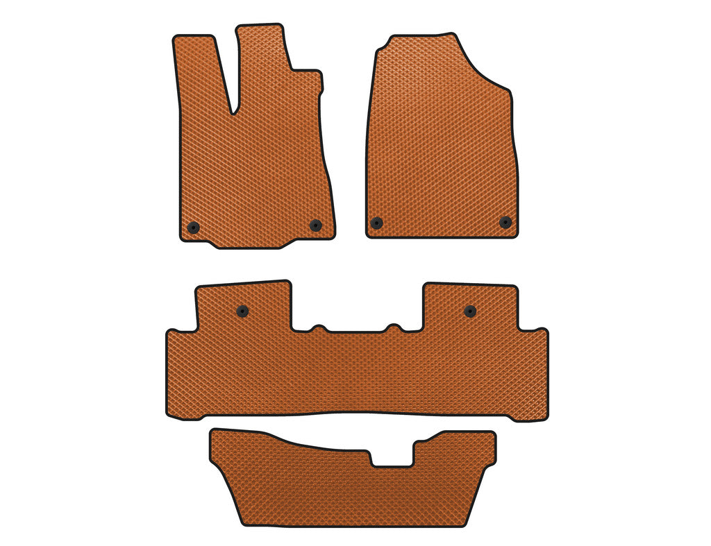 EVA Floor Mats (3 Rows, Orange) for Acura MDX 2013-2020 - image 1