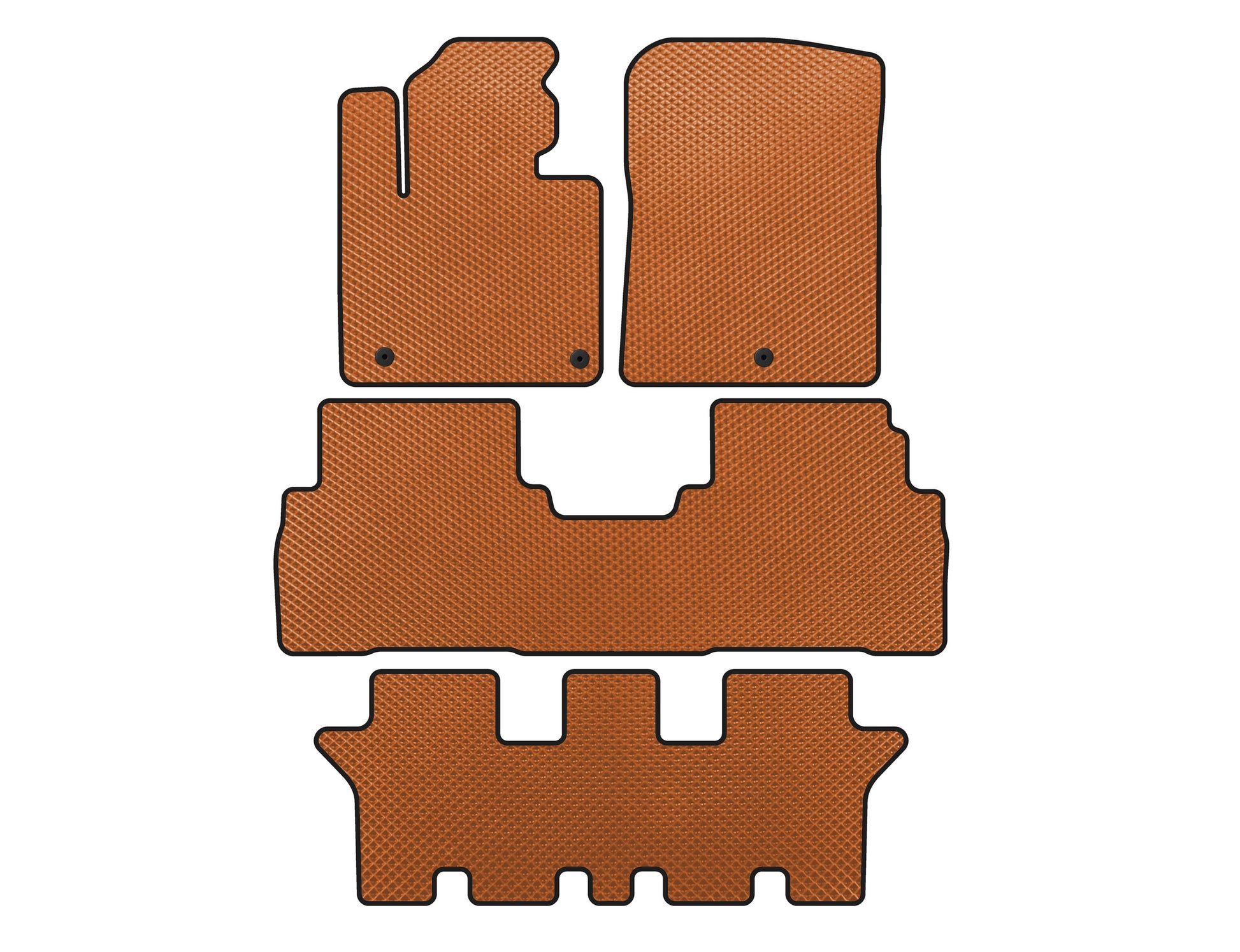 EVA Floor Mats (3 Rows, 7-Seater, Orange) for Kia Sorento III UM 2014-2020 - image 1