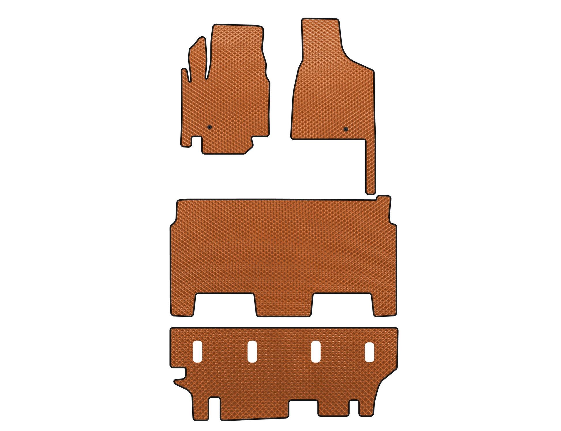 EVA Floor Mats (2008-2020, 3 Rows, 8-Seater/Trim SXT, Orange) for Dodge Grand Caravan V 2008-2020 - image 1