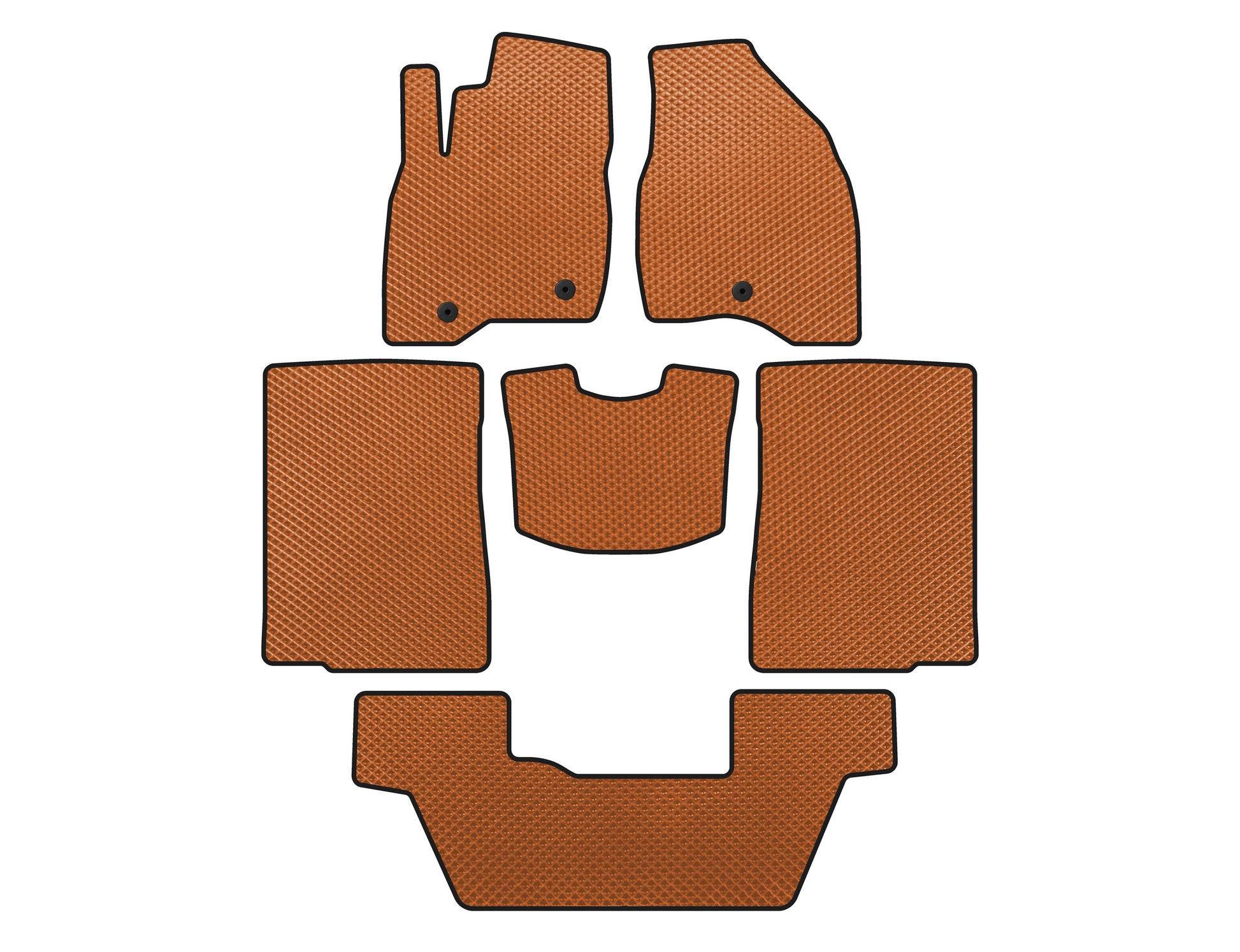EVA Floor Mats (2015-2017, 3 Rows, 7-Seater, Orange) for Ford Explorer 2011-2019 - image 1
