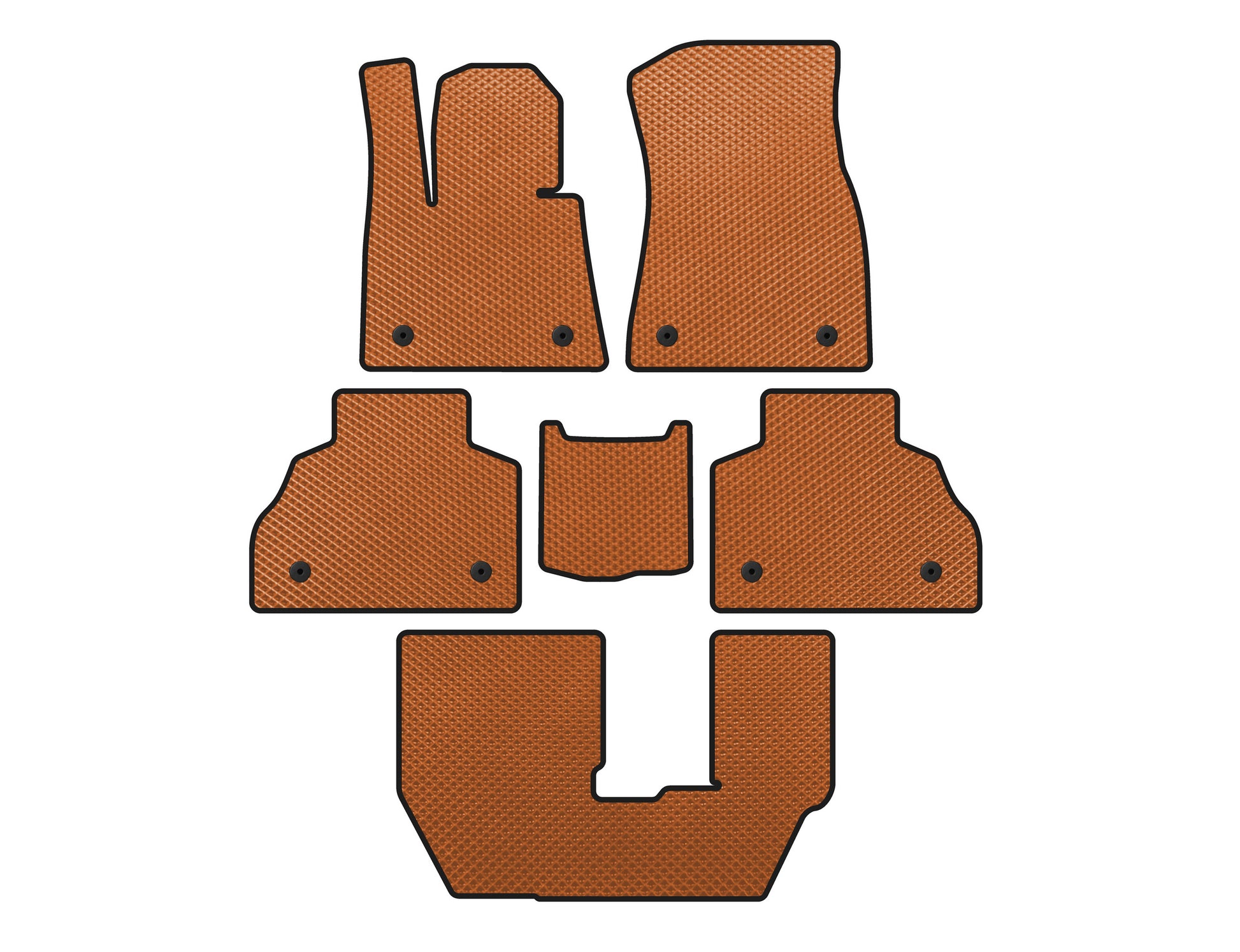 EVA Floor Mats (3 Rows, Orange) for BMW X7 G07 2019- - image 1