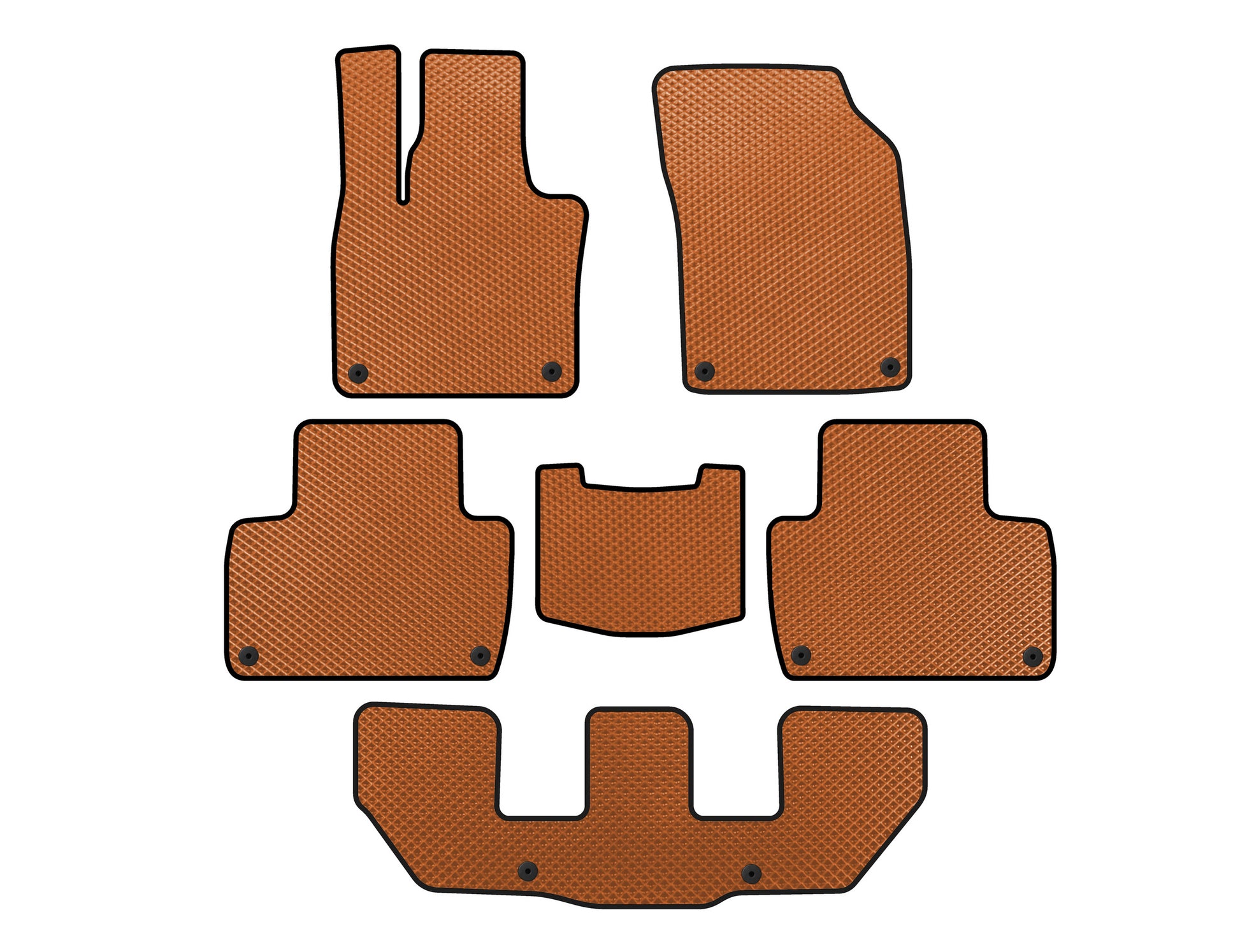 EVA Floor Mats (3 Rows, Orange) for Volvo XC90 2015- - image 1