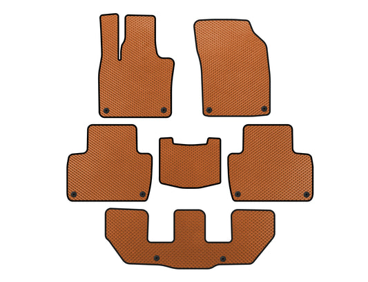 EVA Floor Mats (3 Rows, Orange) for Volvo XC90 2015- - image 1
