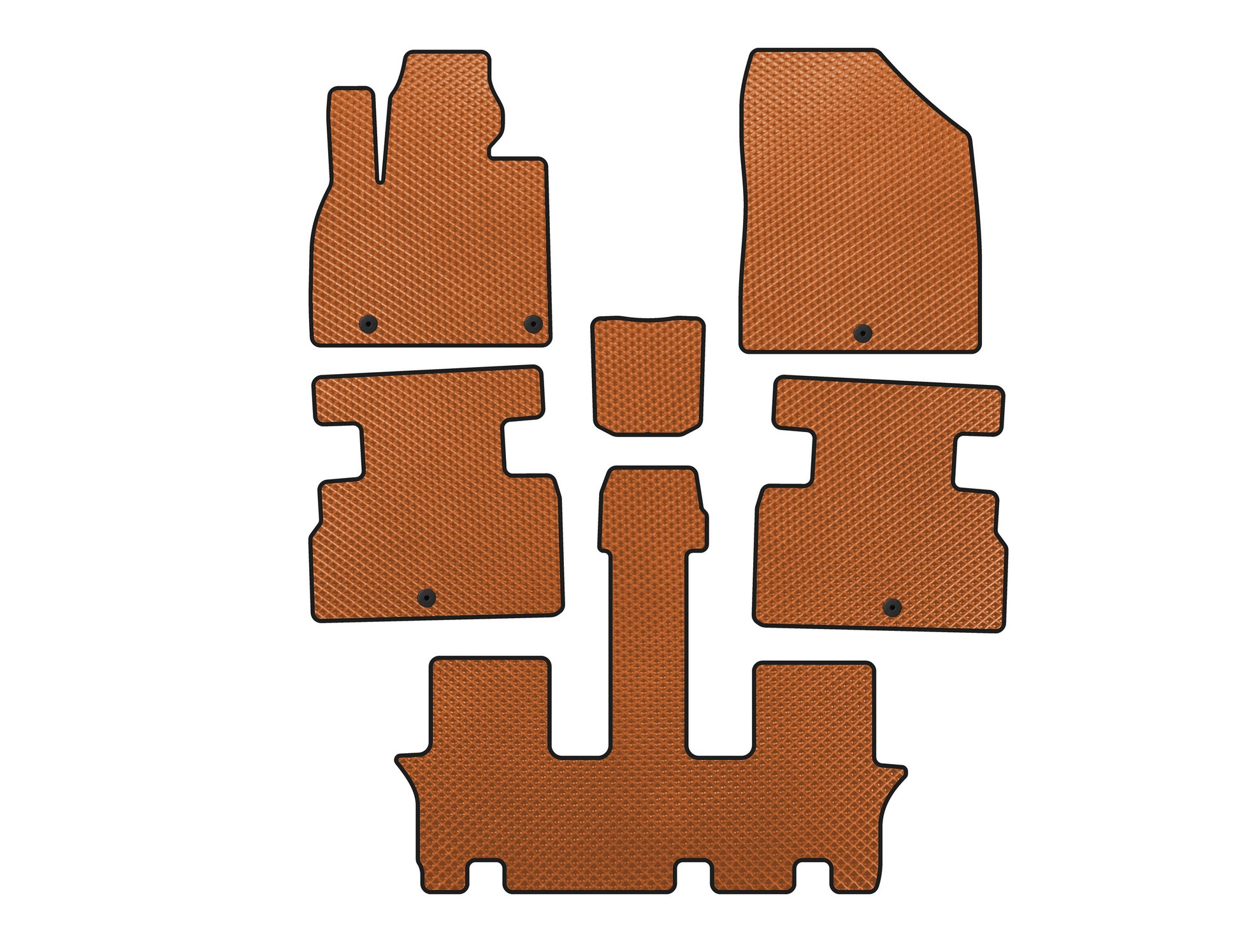 EVA Floor Mats (3 Rows, 7-Seater, Orange) for Kia Stonic 2017- - image 1