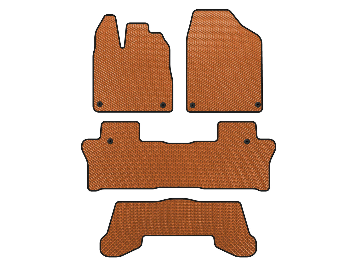 EVA Floor Mats (3 Rows, Orange) for Honda Pilot 2015-2022 - image 1