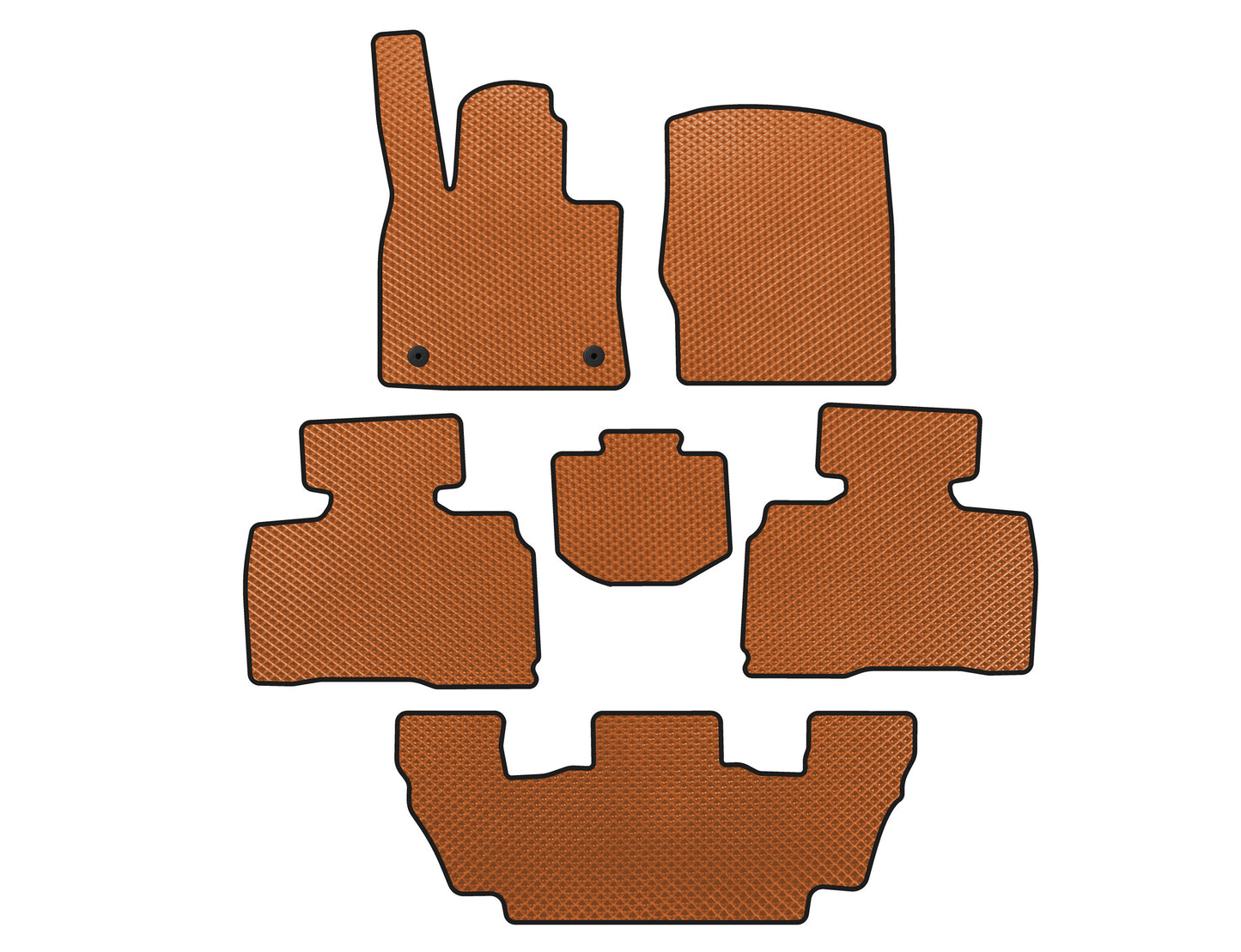 EVA Floor Mats (3 Rows, 7-Seater, Orange) for Ford Explorer 2019- - image 1