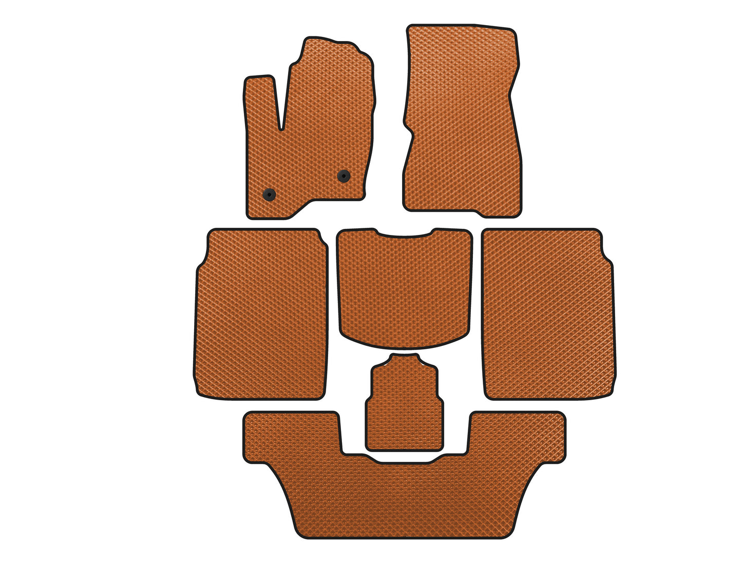 EVA Floor Mats (3 Rows, 2013-2019, Orange) for Ford Flex 2009-2019 - image 1