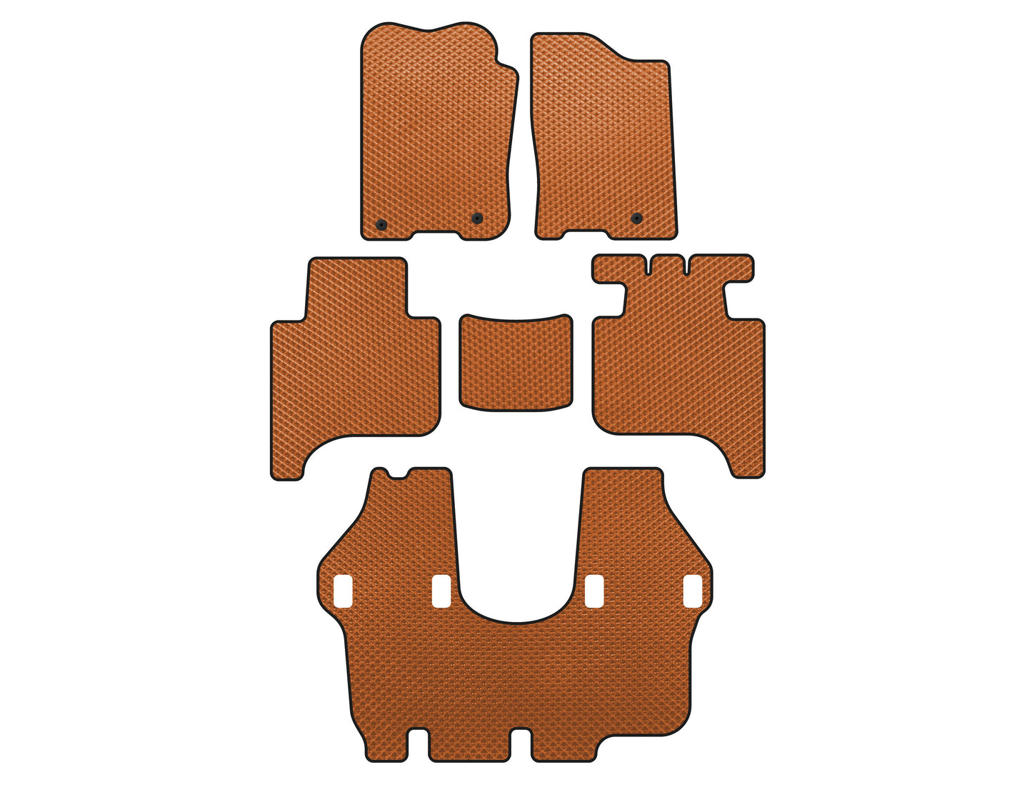 EVA Floor Mats (3 Rows, 2004-2008, Orange) for Infiniti QX56 2004-2010 - image 1