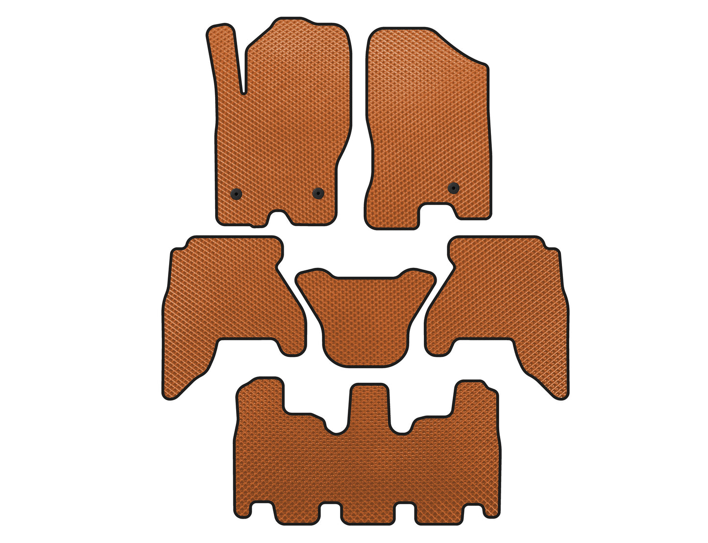 EVA Floor Mats (3 Rows, Orange) for Nissan Pathfinder R51 2005-2014 - image 1