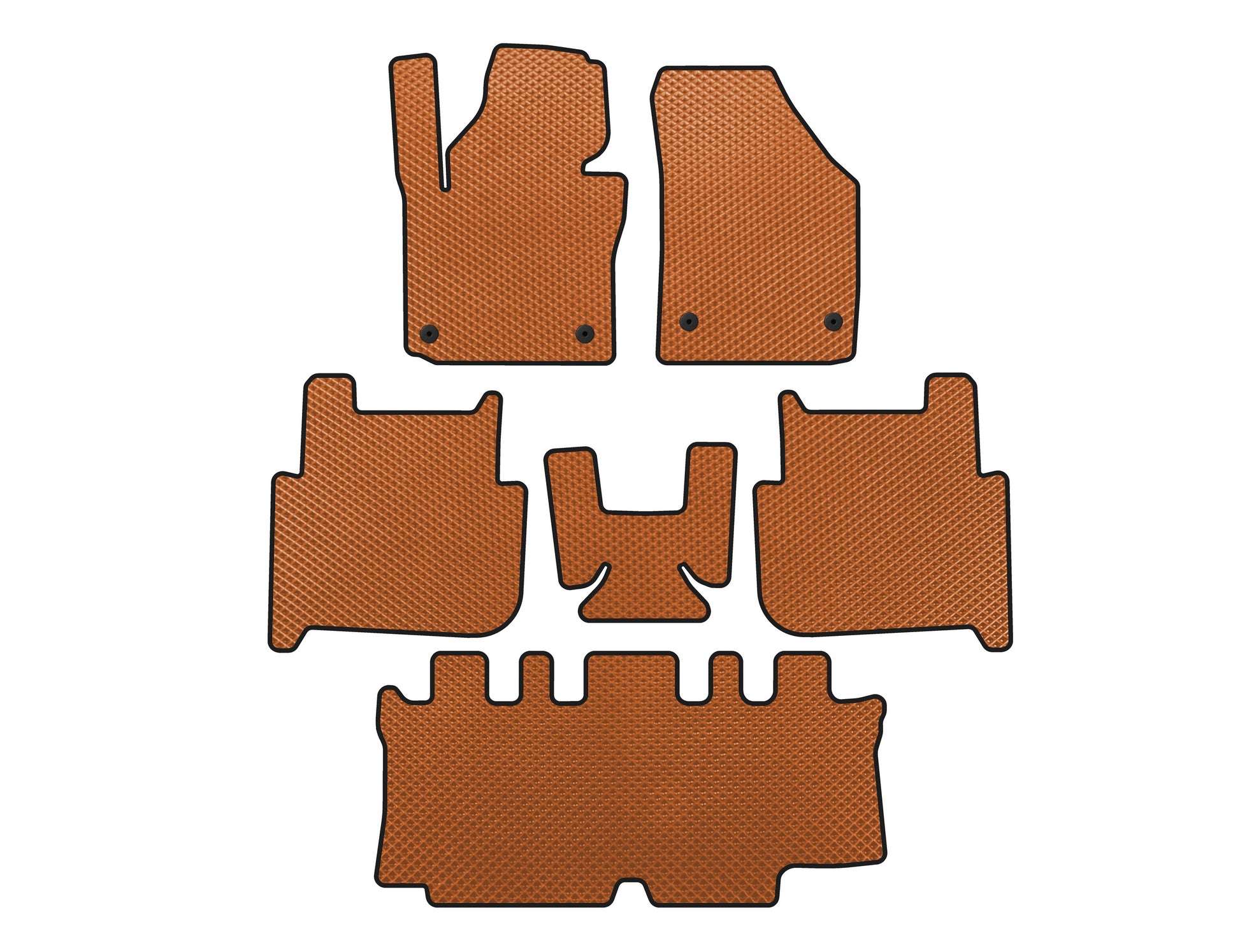 EVA Floor Mats (3 Rows, 2006-2010, 7-Seater, Orange) for Volkswagen Touran 2003-2010 - image 1