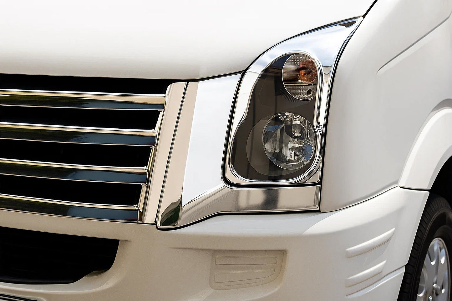 Headlight Covers (2 pcs, Stainless Steel) for Volkswagen Crafter 2006-2016 - image 3