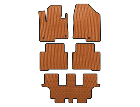 EVA Floor Mats (3 Rows, for Grand, Orange) for Hyundai Santa Fe 4 2018-2023 - image 1
