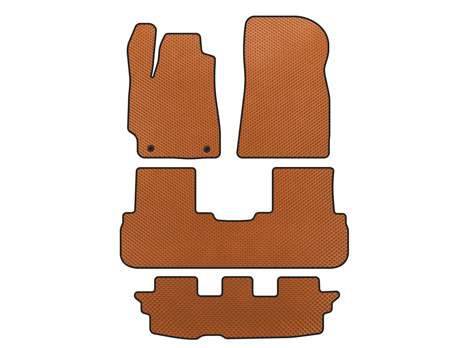 EVA Floor Mats (3 Rows, Orange) for Toyota Highlander 2008-2013 - image 1
