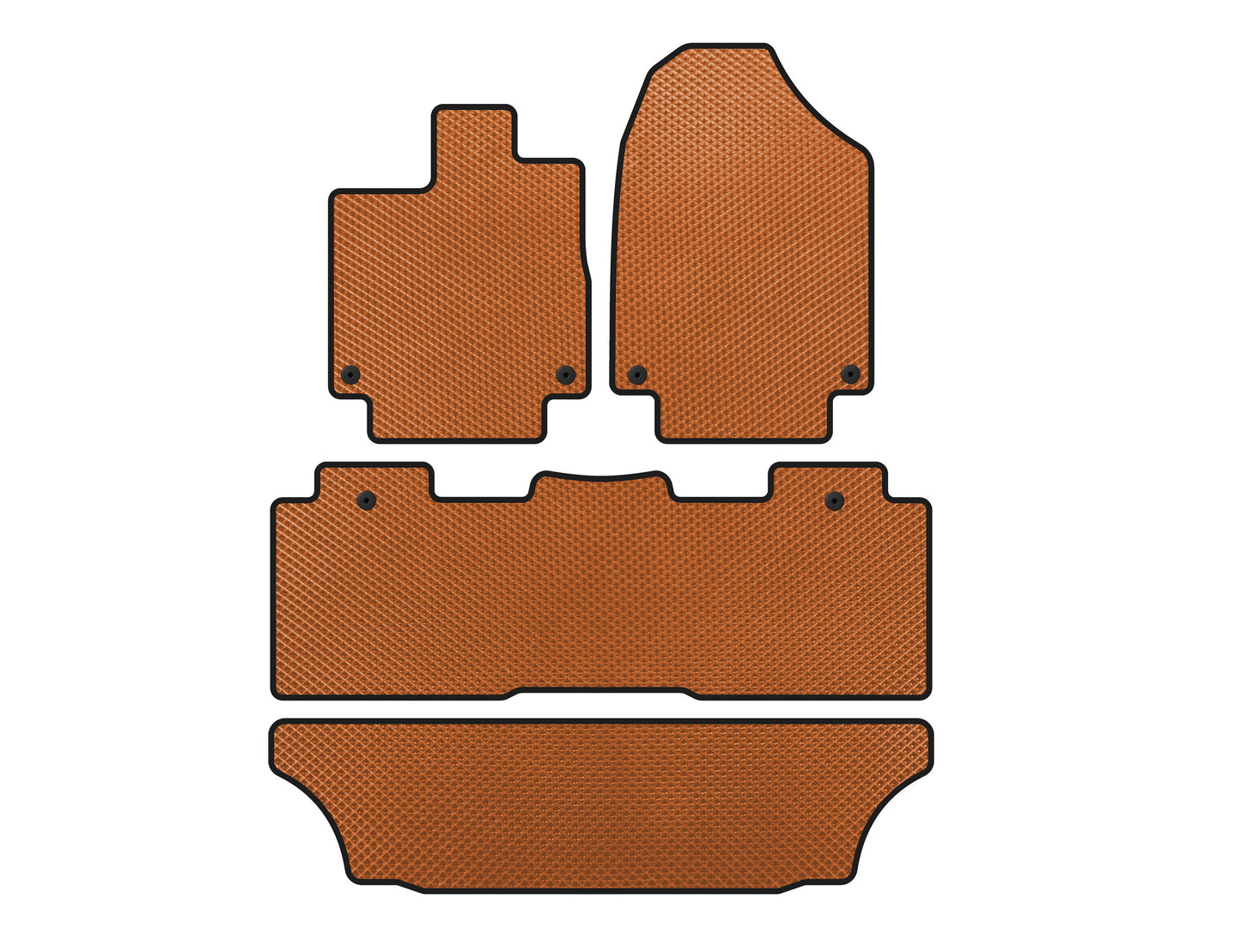 EVA Floor Mats (3 Rows, Orange) for Honda Odyssey 2017– - image 1