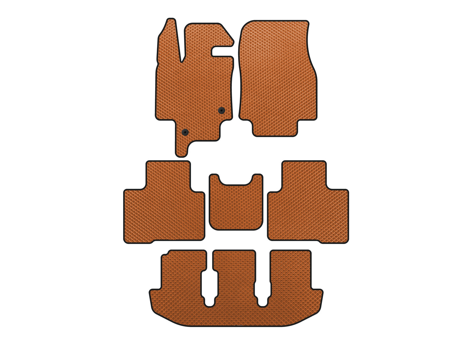 EVA Floor Mats (3 Rows, 7-Seater, Orange) for Toyota Highlander 2019- - image 1