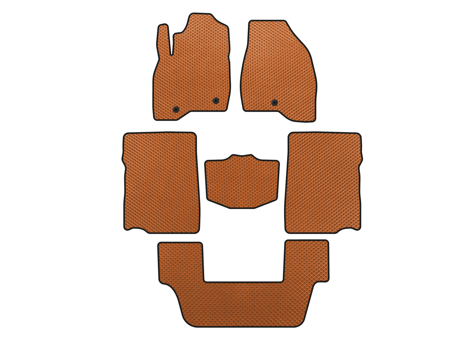 EVA floor mats (2017-2019, 3rd row, 7-seater, Orange) for Ford Explorer 2011-2019 - image 1