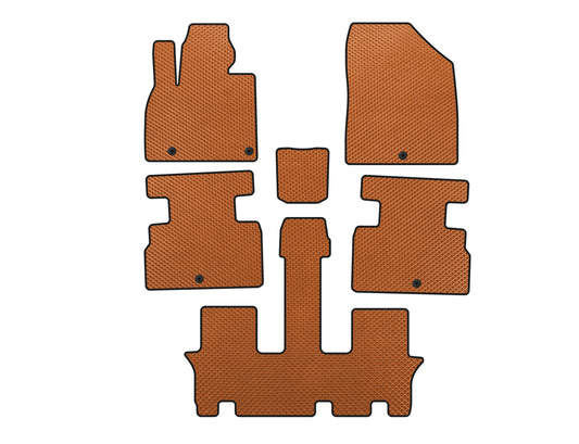 EVA Floor Mats (3 Rows, 7-Seater, Orange) for Kia Stonic 2017- - image 1