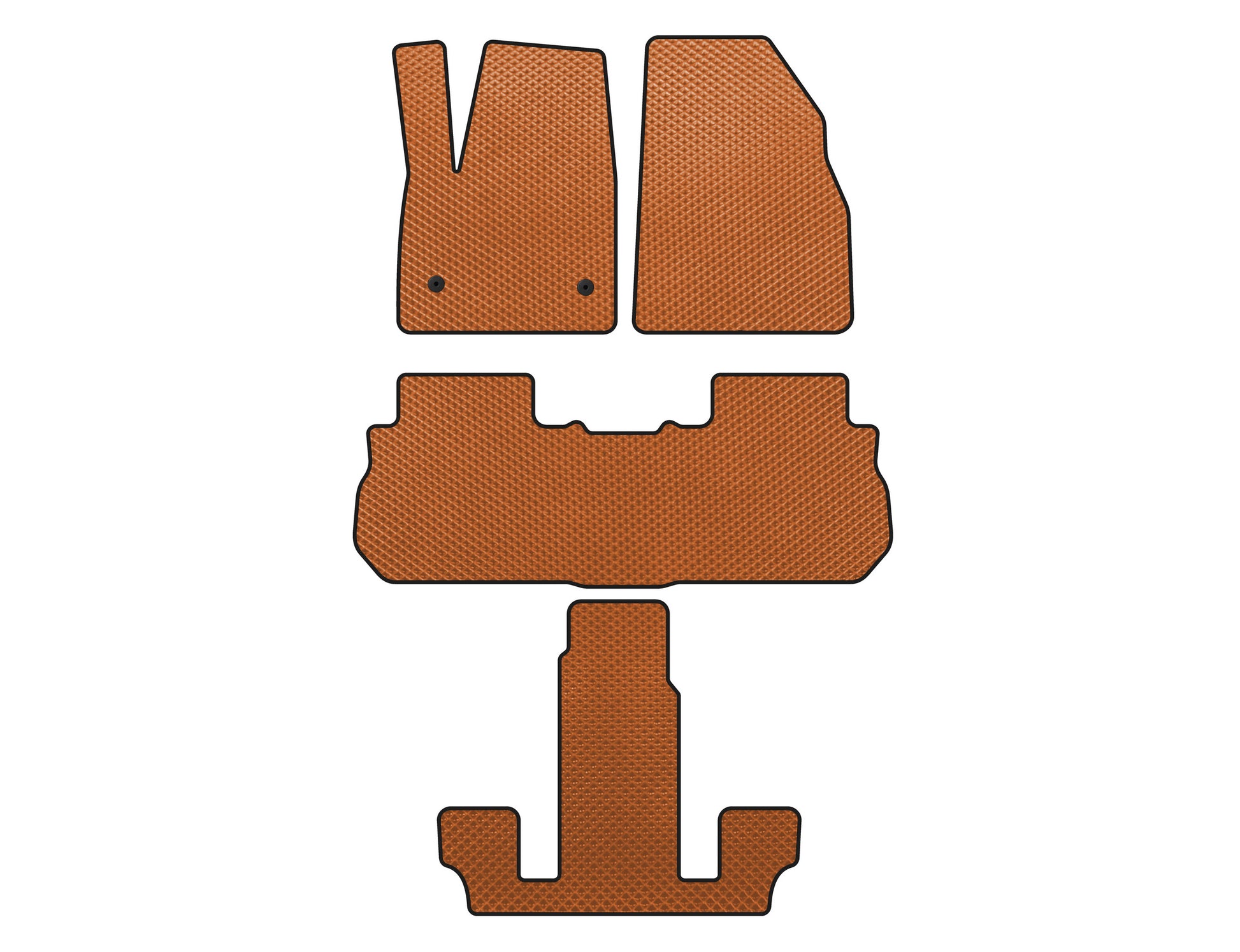 EVA Floor Mats (3 Rows, 2017-2019, Orange) for GMC Acadia 2017- - image 1