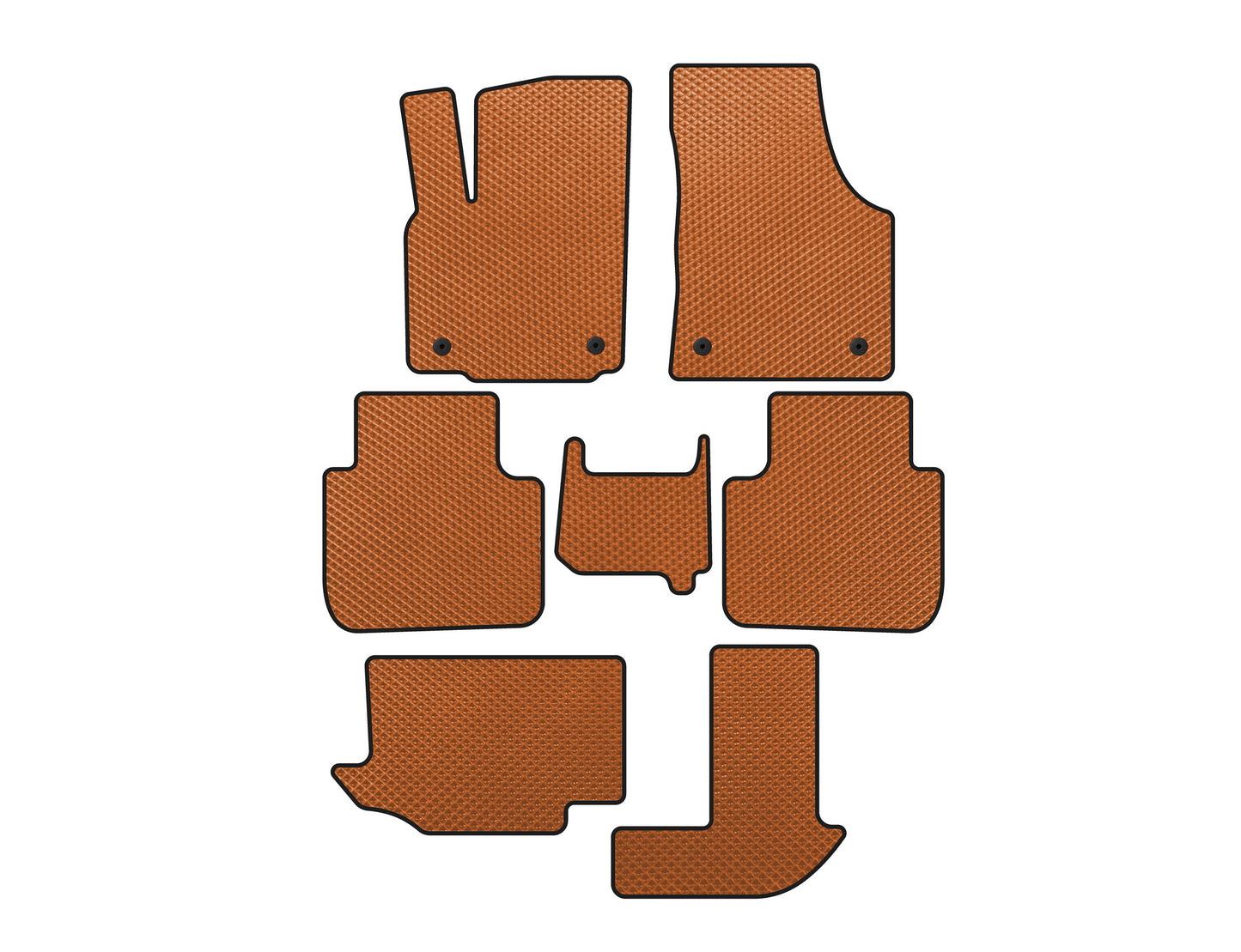 EVA Floor Mats (3 Rows, 7-Seater, Orange) for Volkswagen Atlas (Terramont) 2016- - image 1