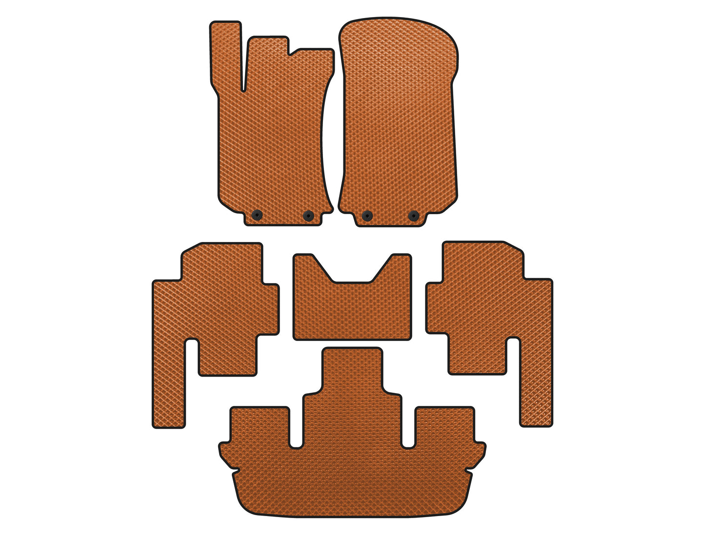 EVA Floor Mats (3 Rows, Orange) for Mercedes R-class W251 2005-2017 - image 1