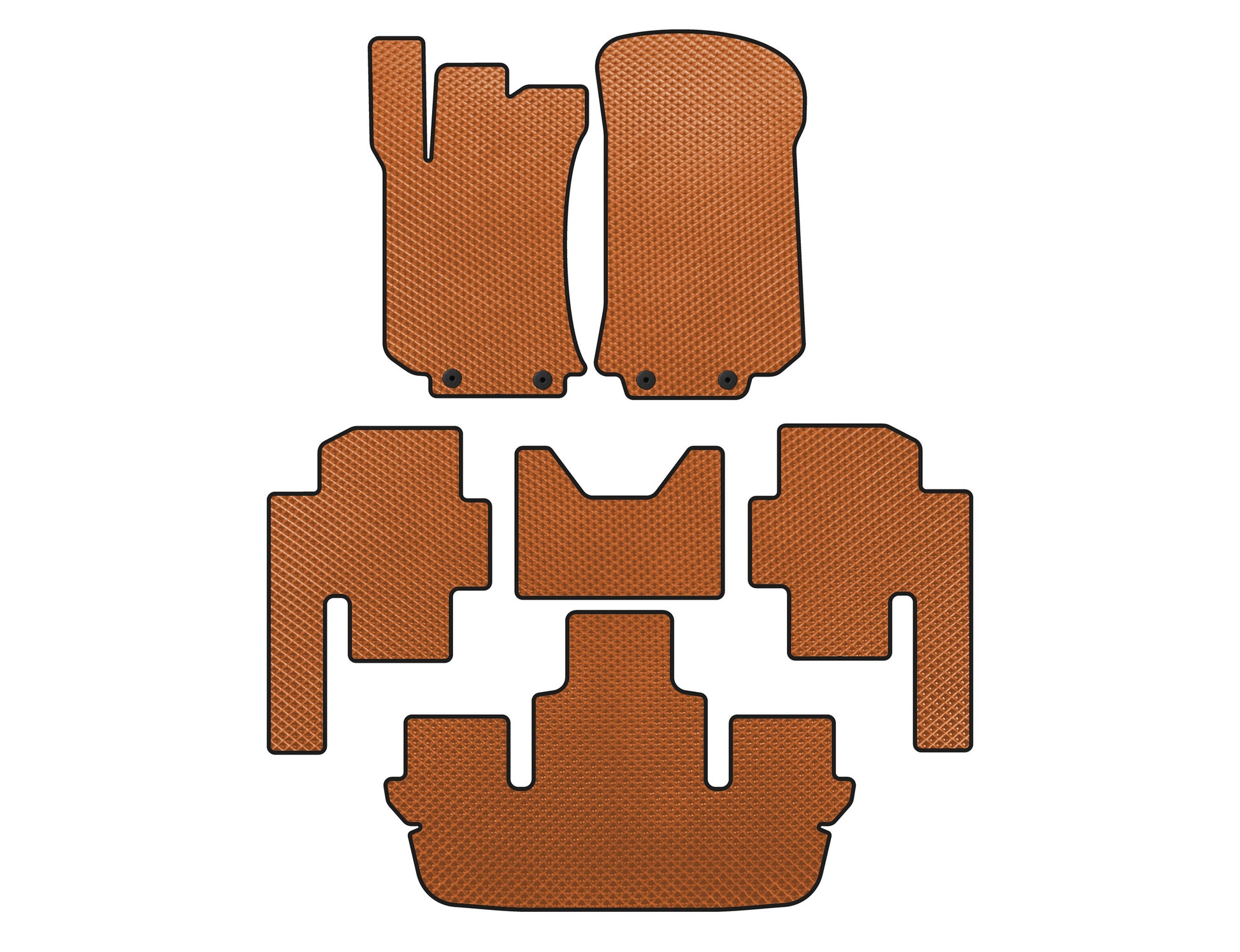 EVA Floor Mats (3 Rows, Orange) for Mercedes R-class W251 2005-2017 - image 1