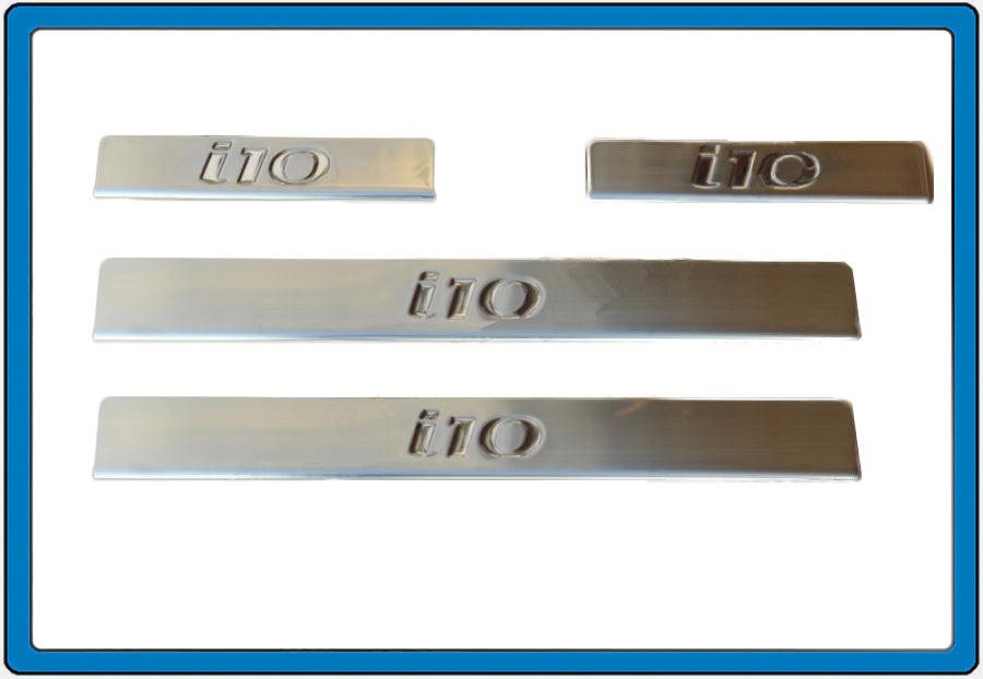 Door Sill Protectors OmsaLine (4 pcs, stainless steel) for Hyundai I-10 2008-2013 - image 1