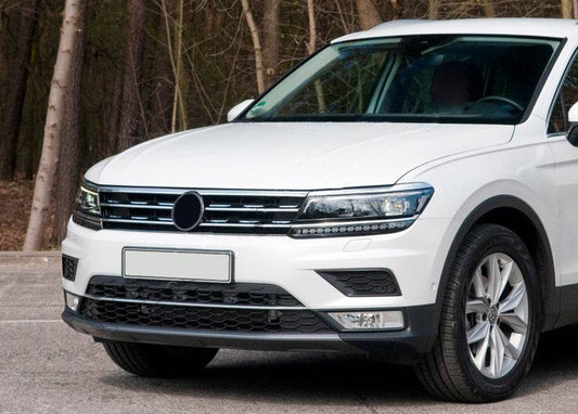 Covers for the edge of the grille and headlights 2016-2020 (3 pcs., stainless steel) for Volkswagen Tiguan 2016-2023 - Reelken Auto